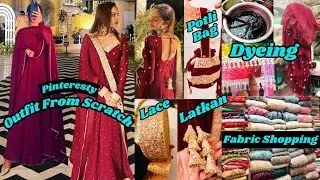 OUTFIT FROM SCRATCH For Indian Wedding Pinterest Inspired | Outfit From Scratch Anarkali Suit dress