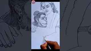 Lord Ram and Hanuman Drawing 😍🔥 #drawingshorts #ramandhanumandrawing #artistrajender