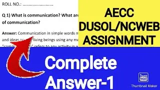 AECC English Assignment Answers-1  | DUSOL/NCWEB | @studywithus