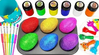 Satisfying Video | How I Made DIY Shiny Rainbow Eggs SPRUNKI Candy Sweets Unpacking Glitter ASMR