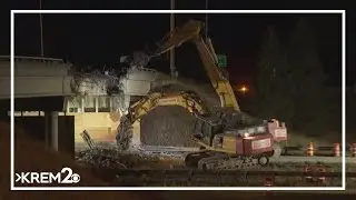 Demolition of damaged I-90 overpass near Cle Elum begins