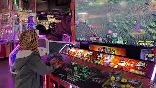 Minecraft Dungeons Arcade Game at Kingpin Crown Melbourne. This game is so cool! Little Tiger Boy!