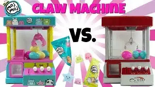 Moj Moj Claw Machine Vs. The Claw Candy Grabber Crane Toy Unboxing Moj Moj Sparkle Series Squishes