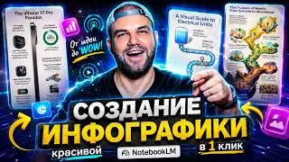 Создание качественной и красивой Инфографики, карт и таймлайнов в 3 клика с помощью NotebookLM