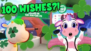 I Made 100 Wishes For 🍀Clover Cows🍀 In Roblox Overlook Bay!