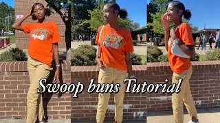 2 Low Buns With Swoop Tutorial | On Short Natural Hair
