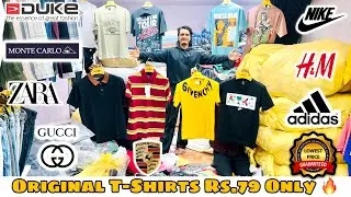 💯 Original T-Shirts Rs.79 only 😱 Factory price | Export Surplus | Delhi Biggest Wholesaler 