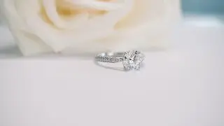 2 ct Round Three Sided Pav&eacute; Lab Diamond Engagement Ring with Tapered Band in Platinum | Ada Diamonds