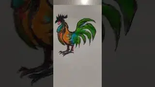 My custom made UV rooster patch #rooster #custommade #art #artistbigdwz #chicken #handmade