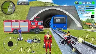 Amazing Iron Hero Gangster City - Fire Truck at Train Station - Android Gameplay 
