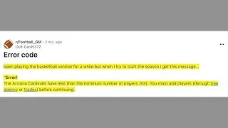 [Fix] Football GM Error The Arizona Cardinals Have Less Than The Minimum Number Of Players