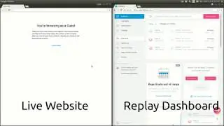 A demo of a session replay script recording on a test page