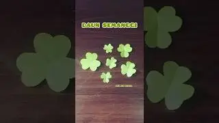 Membuat Daun Semanggi Dari Origami. How to make a clover leaf from paper