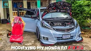 Honda Fit Interior Makeover pt1 | Replacing my old seats with red bucket ones | Episode: 36