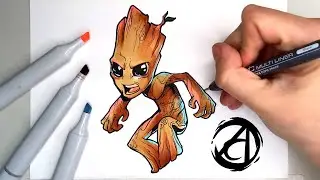 COMO DESENHAR O GROOT 🌱 com a Dai Oliveira