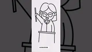 Easy Cute teacher Drawing #chocokids #easydrawing #shorts #cute #teacher