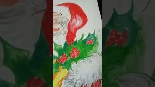 SANTA CLAUS COLOR PENCIL DRAWING| #merrychristmas #christmas #santaclaus #music #cover #art