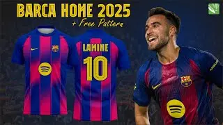 Cara Bikin Desain Jersey Barcelona Home 2025/2026 di Coreldraw