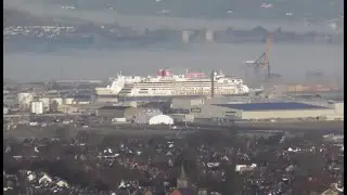 Gilnahirk Braniel Viewpoint Over Belfast The Ulyssess Ferry and Bolette Cruise Ship Are Both Docked