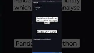 Python Programming: How to use Pandas in python? #pythonprogramming #coding #python #youtubeshorts