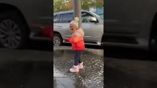 Testing Out Quality of Toddler Snow Boots for a Girl in a Puddle After a Rainy Morning #shorts