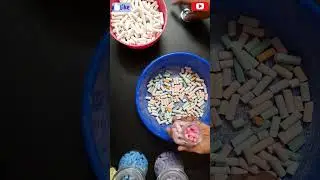 Chalk lovers| Chalk Crunchy Sound Satisfying 😌| Chalk Restocking In Glass Container |#asmr 😌😍🤩
