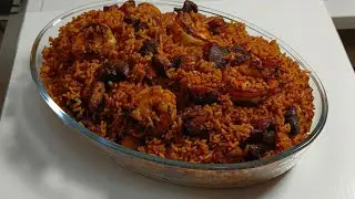 Five-Star Party Jollof Rice ⭐ | Rich, Red & Protein-Loaded