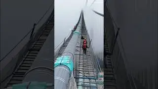 Building a floating cable bridge in the clouds | engineering meets nature! #BridgeConstruction #Tech