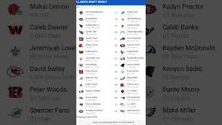 Mock Draft Day 10