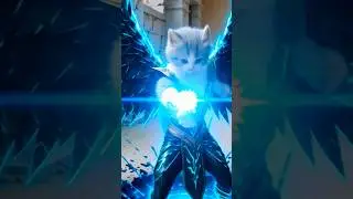Powerful Cat 😼⚡ | Magic Energy Cat Short#shorts #PowerfulCat#AnimalShorts#FantasyCat#AnimalZoneBuzoo