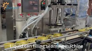 4 Heads liquid filling machine ,Can Filling Seaming Machine, Automatic Liquid Can Packaging Line