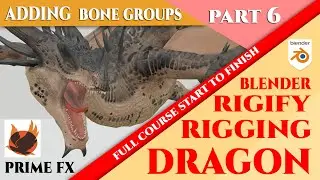Rigging Dragon! bone groupsI P2I Blender animation tutorial using Rigify free addon Tutorial Part #6