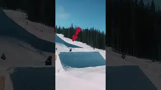 Professional freeskier does a crazy trick