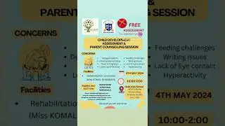 Free Child development assessment & parents counselling. #assessment #parentcounseling #development