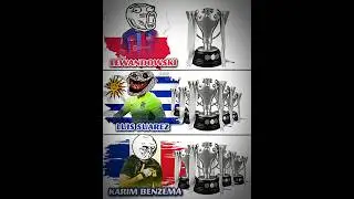 LEWANDOWSKI  VS BENZEMA VS SUAREZ #trophy #shorts #football