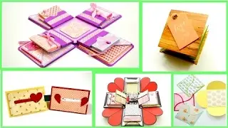Diy crafts tutorials - Exploding Box / Squash Book / Sliding Heart Card / Pop - up Card - Scrapbook