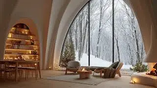 Warm Hearth with Blizzard Ambience  Fireplace ASMR Sounds for Peaceful Night Sleep