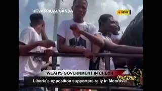 WEAH'S GOVERNMENT IN CHECK: Liberia's opposition supporters rally in Monrovia