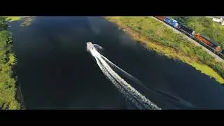 Autel XSP drone video of a train just waiting to be videoed, oh and a boat.