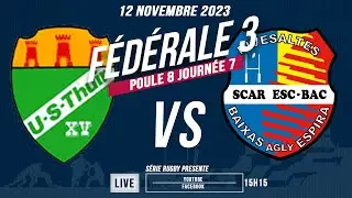 #SérieRugbyLive : US Thuir / SCA Rivesaltes ESC BAC - Féd3 P8 - J7 - 12 Nov 23