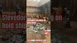 STEVEDORE cleaning on hold ship&rsquo;s #port #cargoship #vessel #shiping #shorts
