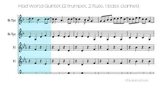 Mad World Quintet (2 trumpet, 2 flute, 1 bass clarinet)