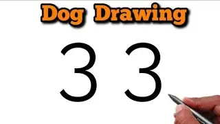 🐕 Amazing Dog Drawing Using 33 Number | Creative Drawing Trick