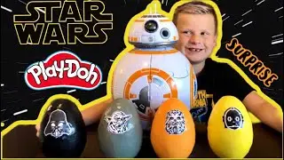 Star Wars Play-doh surprise eggs filled with toys!
