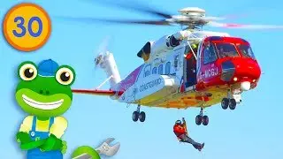 Gecko and the Rescue Helicopter | Gecko's Real Vehicles | Educational Videos For Kids