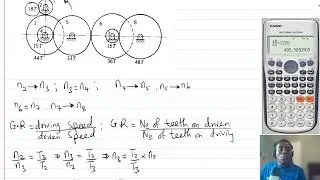 Simple gear trains using velocity ratios. Simple method.