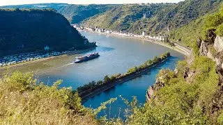 4K Loreley am Rhein walking tour 2022 - the Lorelei Rock on the Rhine - amazing view on the Rhine