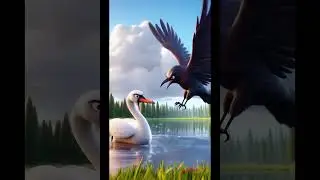 crow and swan#story#moralstories #children#ethics #value#ai #viralshort #jealousy #3d