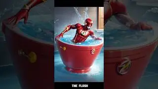 Thor, superman, the flash, captain marvel, joker soaks in a tub of luxurious bubble bath bombs
