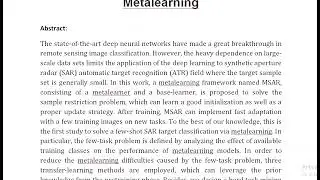 Few Shot SAR Target Classification via Metalearning